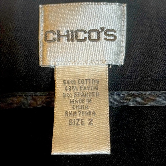 Chico’s Black Dress Workwear Pants Slacks Size 2 - Picture 3 of 7